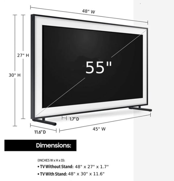 Wide 55 inch TV